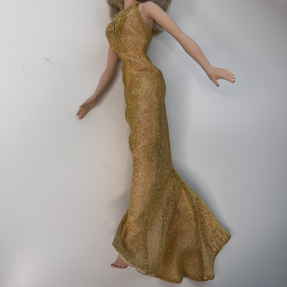 1995 Sparkly Gold Halter Dress 16” Gene Doll Clothes Lined Outfit Clothing 1940s